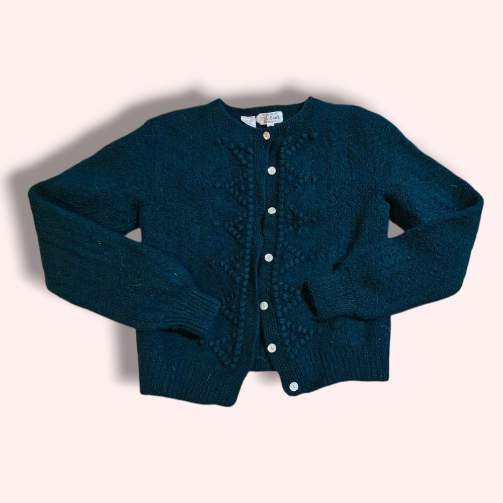Jos. A. Bank Teal Cardigan with White Buttons